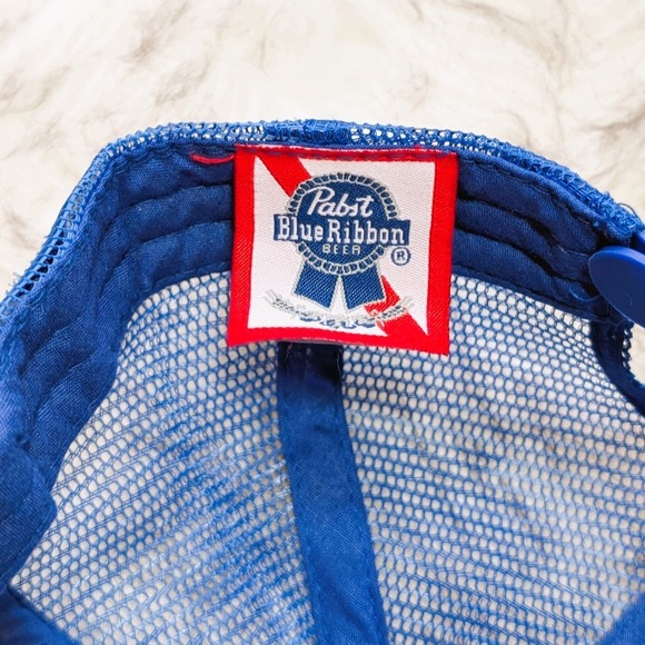 Pabst Blue Ribbon (PBR) Trucker Hat Mesh Adjustable Official Logo Red White Blue - Picture 7 of 7